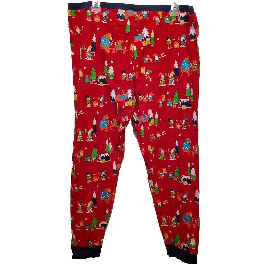 Mens Christmas Lounge Pajama Set XL Red Winter Holiday Comfy Cozy Relaxing Pjs